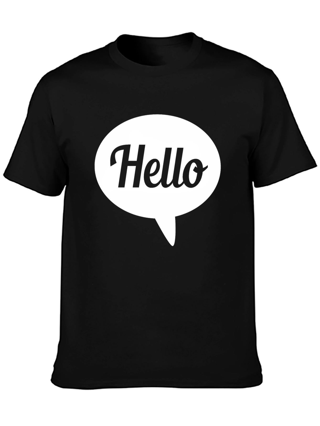 Camiseta Negra Hombre - Diseño Hello