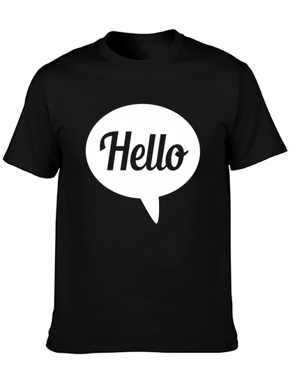 Camiseta Negra Hombre - Diseño Hello