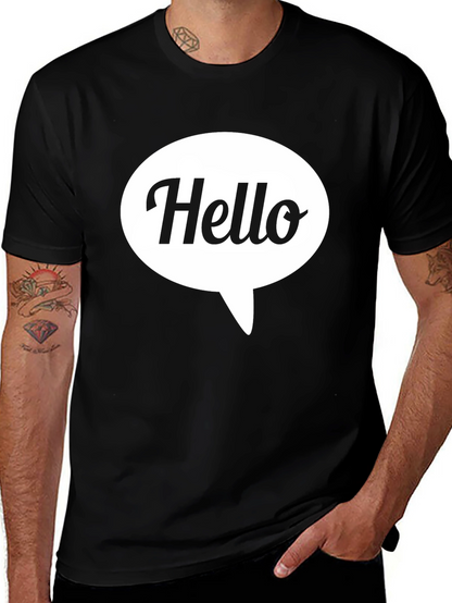 Camiseta Negra Hombre - Diseño Hello