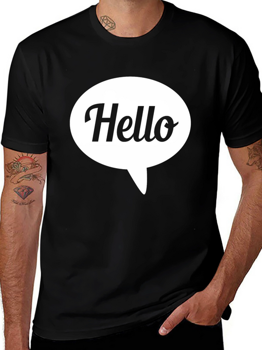 Camiseta Negra Hombre - Diseño Hello