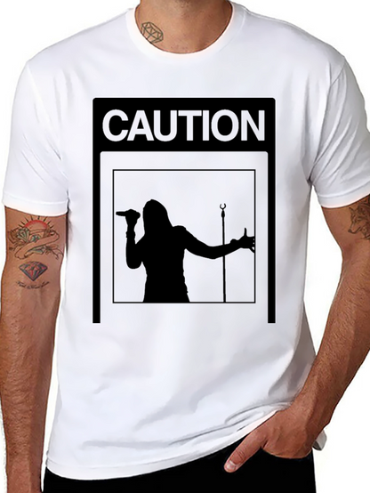 Camiseta Negra Caution: ¡Concierto en Vivo!