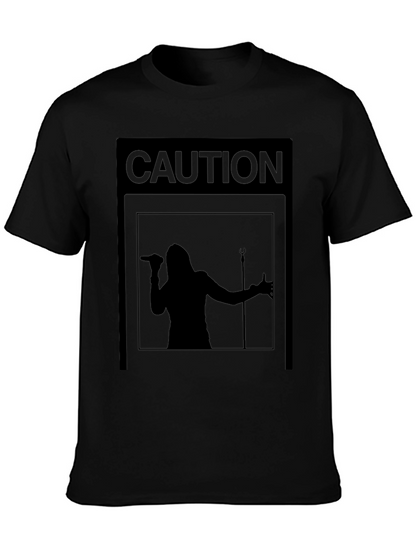 Camiseta Negra Caution: ¡Concierto en Vivo!