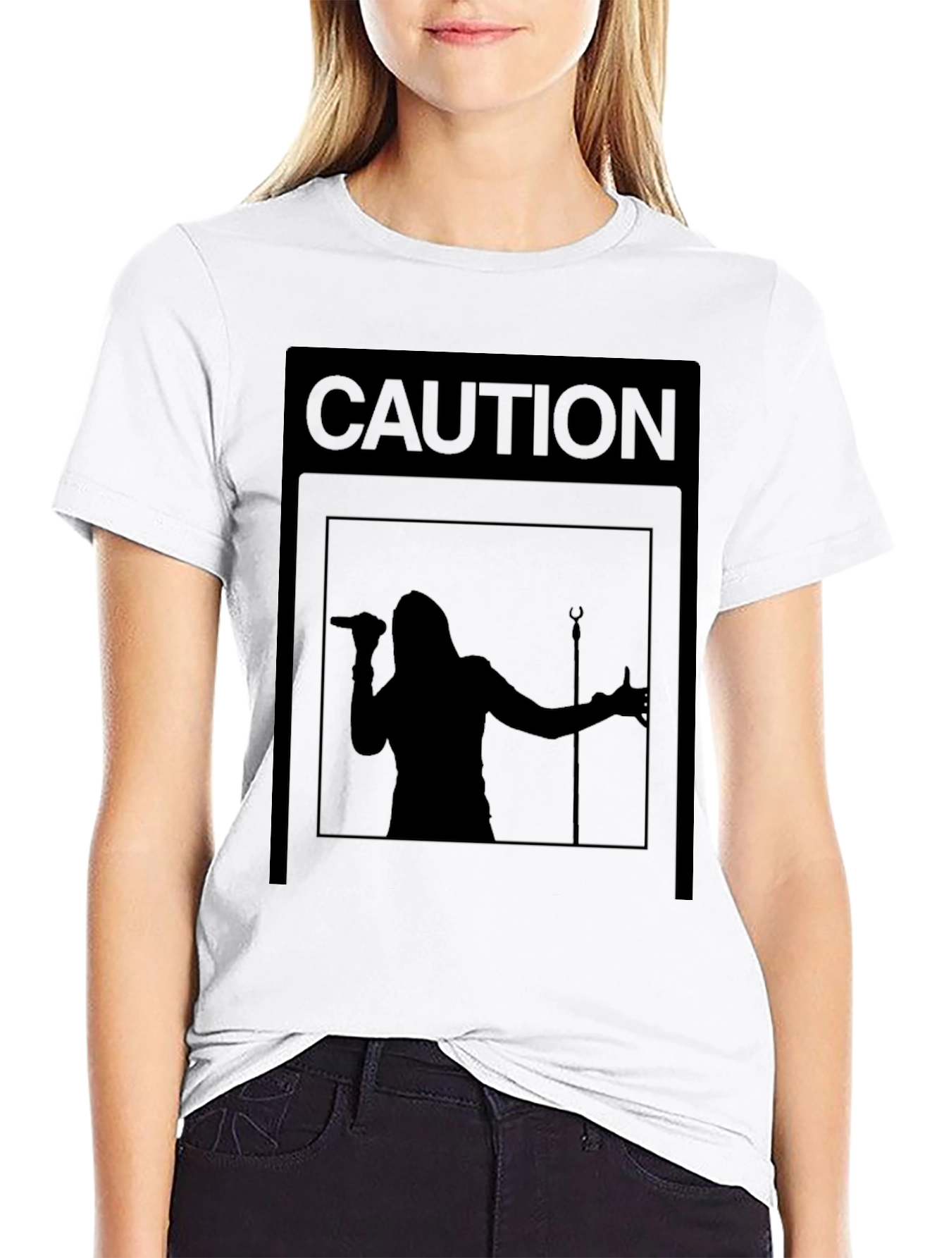 Camiseta Negra Caution: ¡Concierto en Vivo!