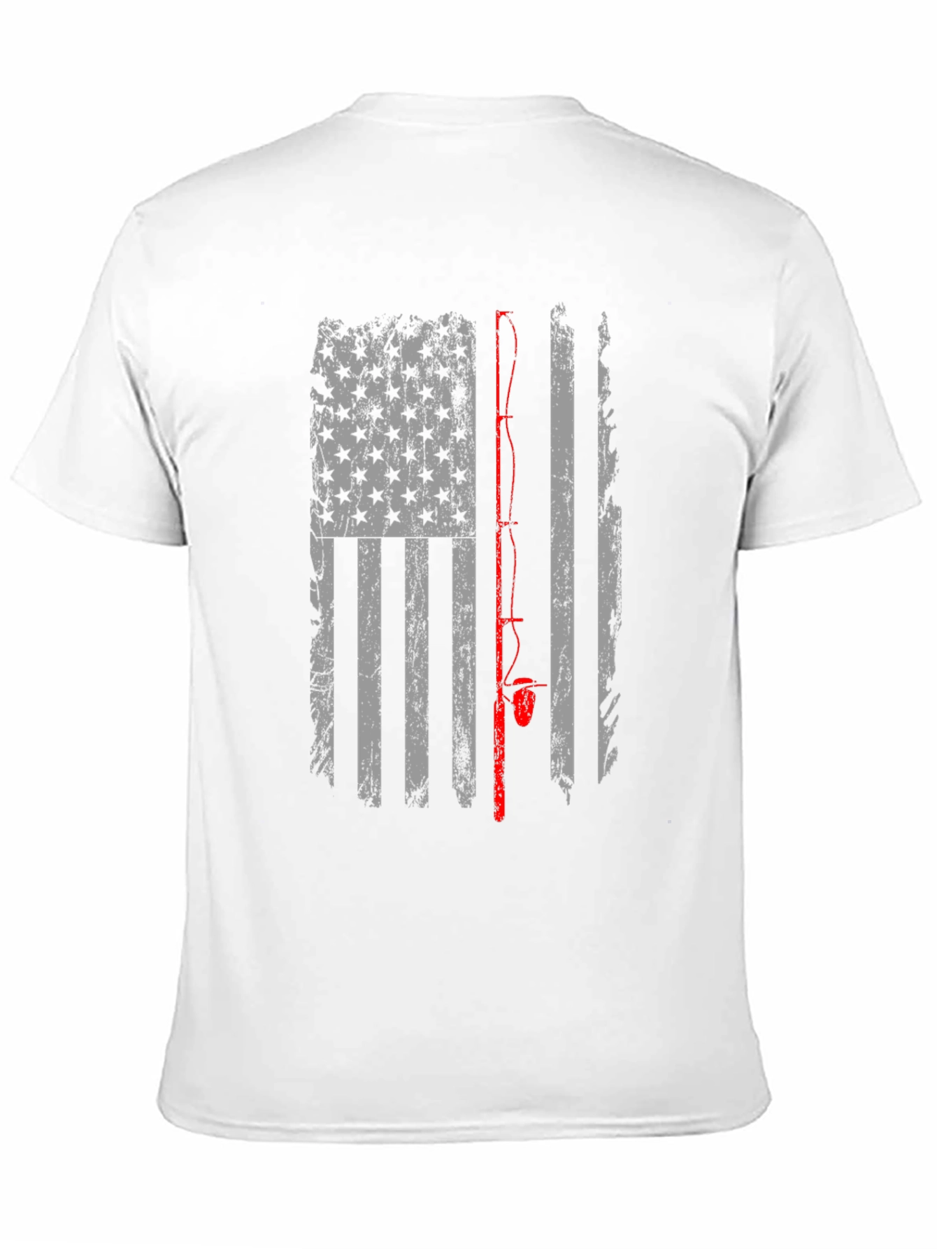 Camiseta Negra con Diseño de Bandera de Pesca Americana