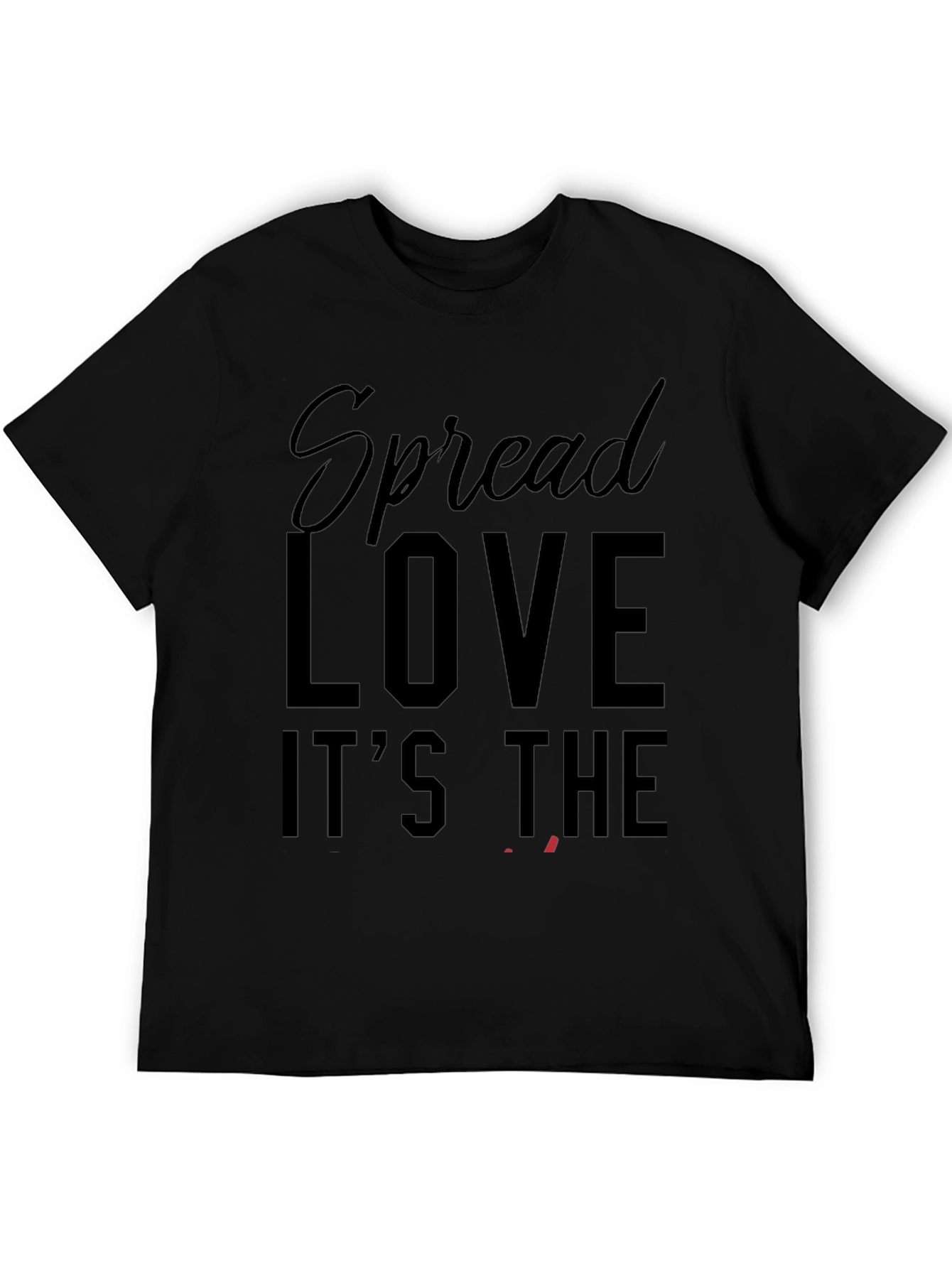 Camiseta Negra: Spread Love - Moda Casual Hombre