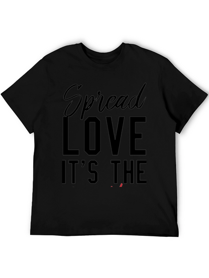 Camiseta Negra: Spread Love - Moda Casual Hombre