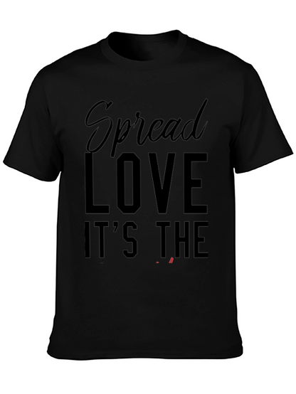 Camiseta Negra: Spread Love - Moda Casual Hombre