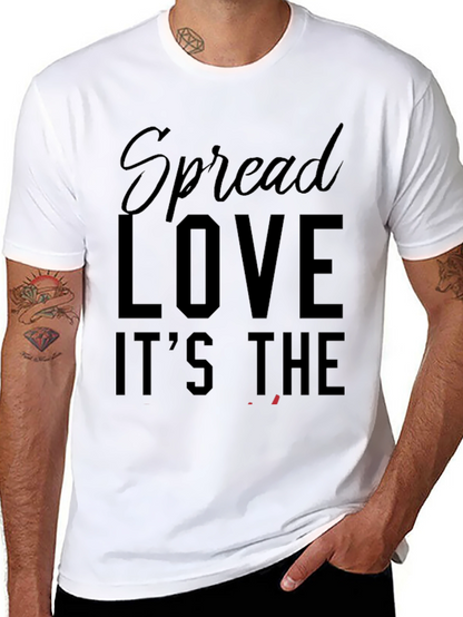 Camiseta Negra: Spread Love - Moda Casual Hombre