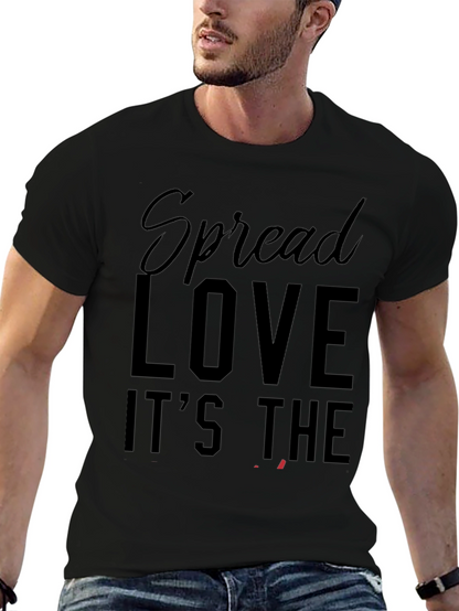 Camiseta Negra: Spread Love - Moda Casual Hombre