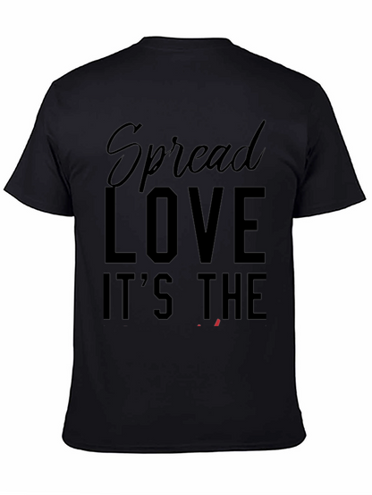 Camiseta Negra: Spread Love - Moda Casual Hombre