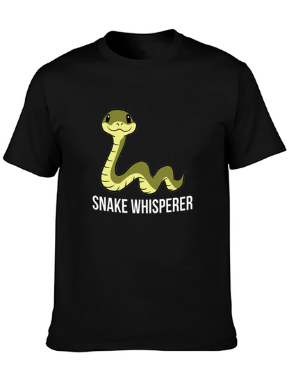 Camiseta Negra Snake Whisperer con Diseño de Serpiente