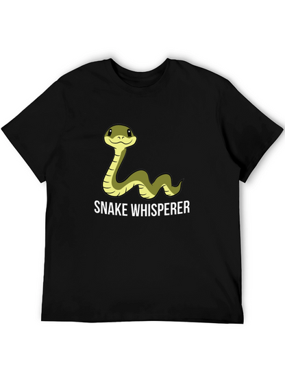 Camiseta Negra Snake Whisperer con Diseño de Serpiente