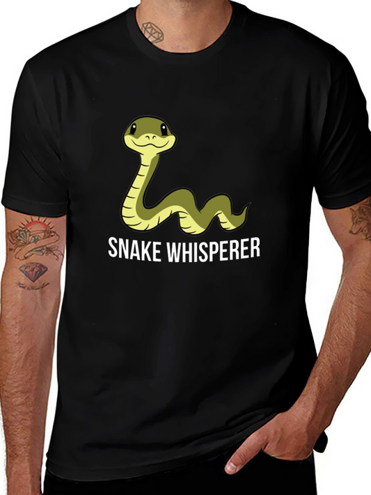 Camiseta Negra Snake Whisperer con Diseño de Serpiente