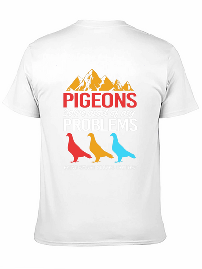 Camiseta Gráfica Pigeons Solve Problems Negra