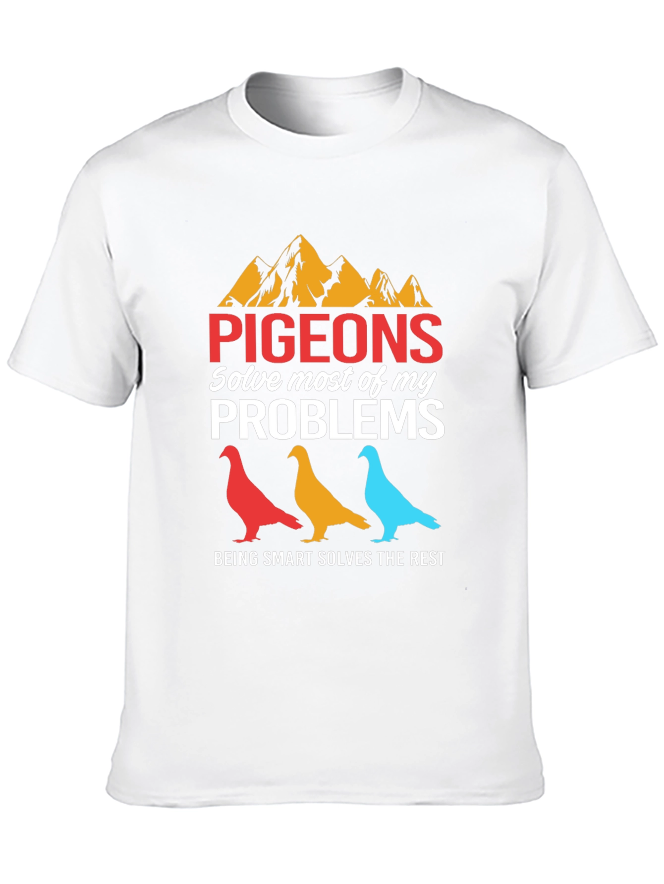 Camiseta Gráfica Pigeons Solve Problems Negra