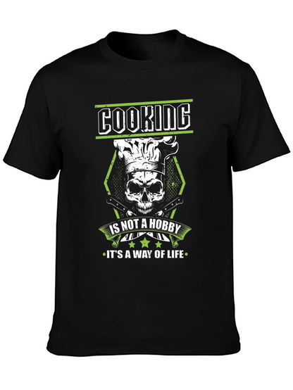 Camiseta Negra de Cocinero con Diseño de Calavera