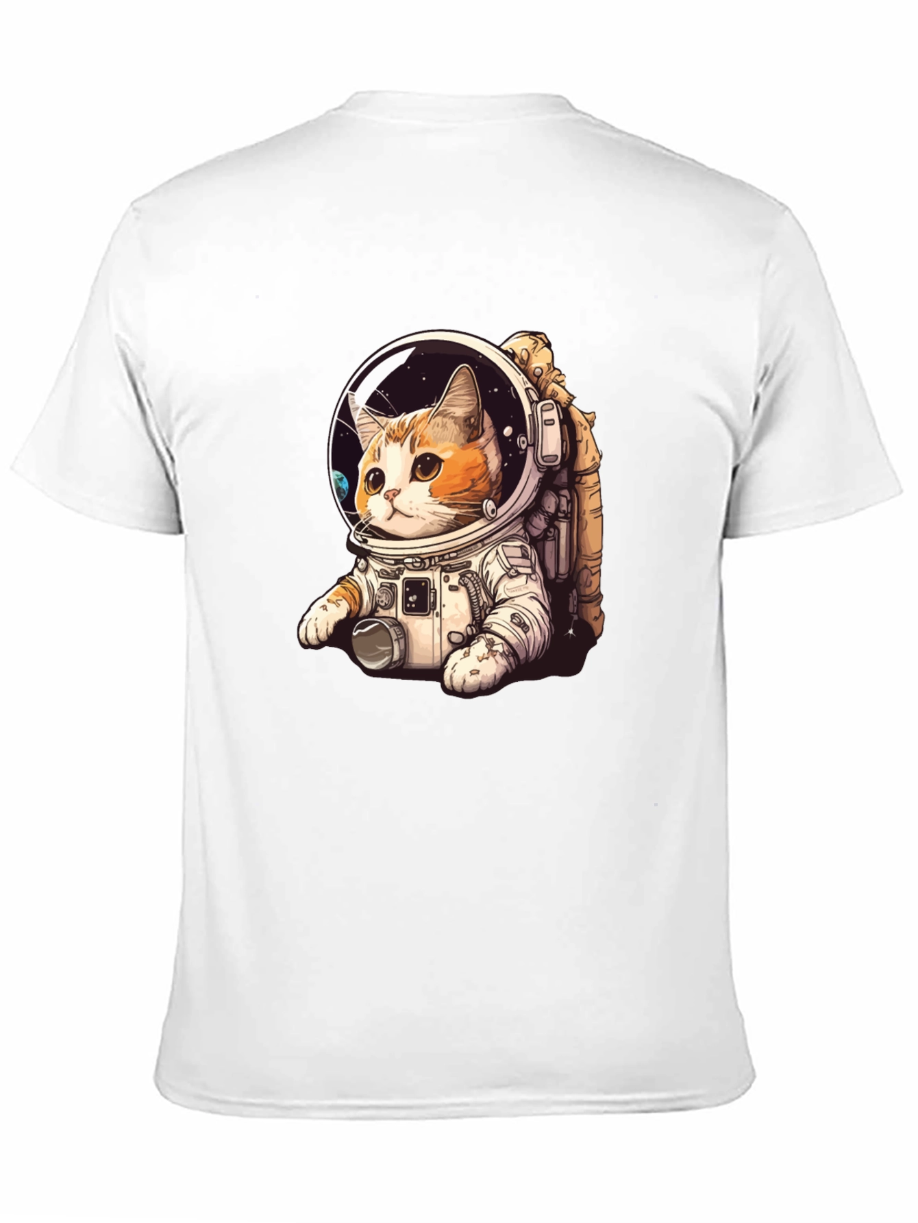 Camiseta Negra con Gato Astronauta