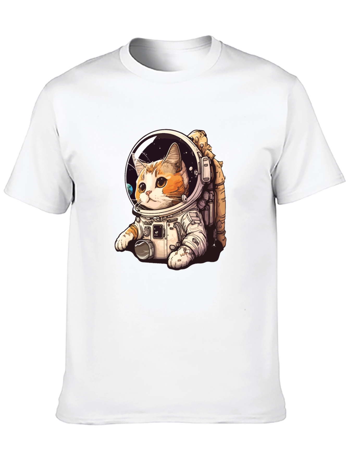 Camiseta Negra con Gato Astronauta