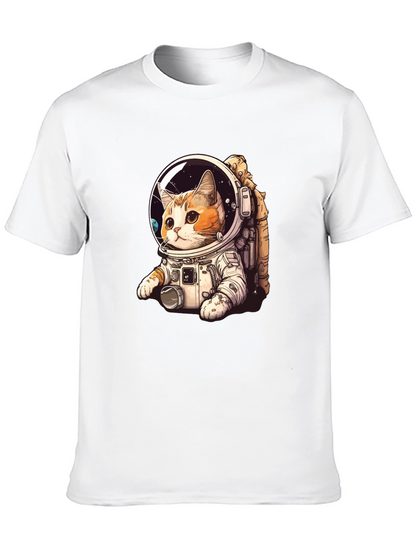 Camiseta Negra con Gato Astronauta
