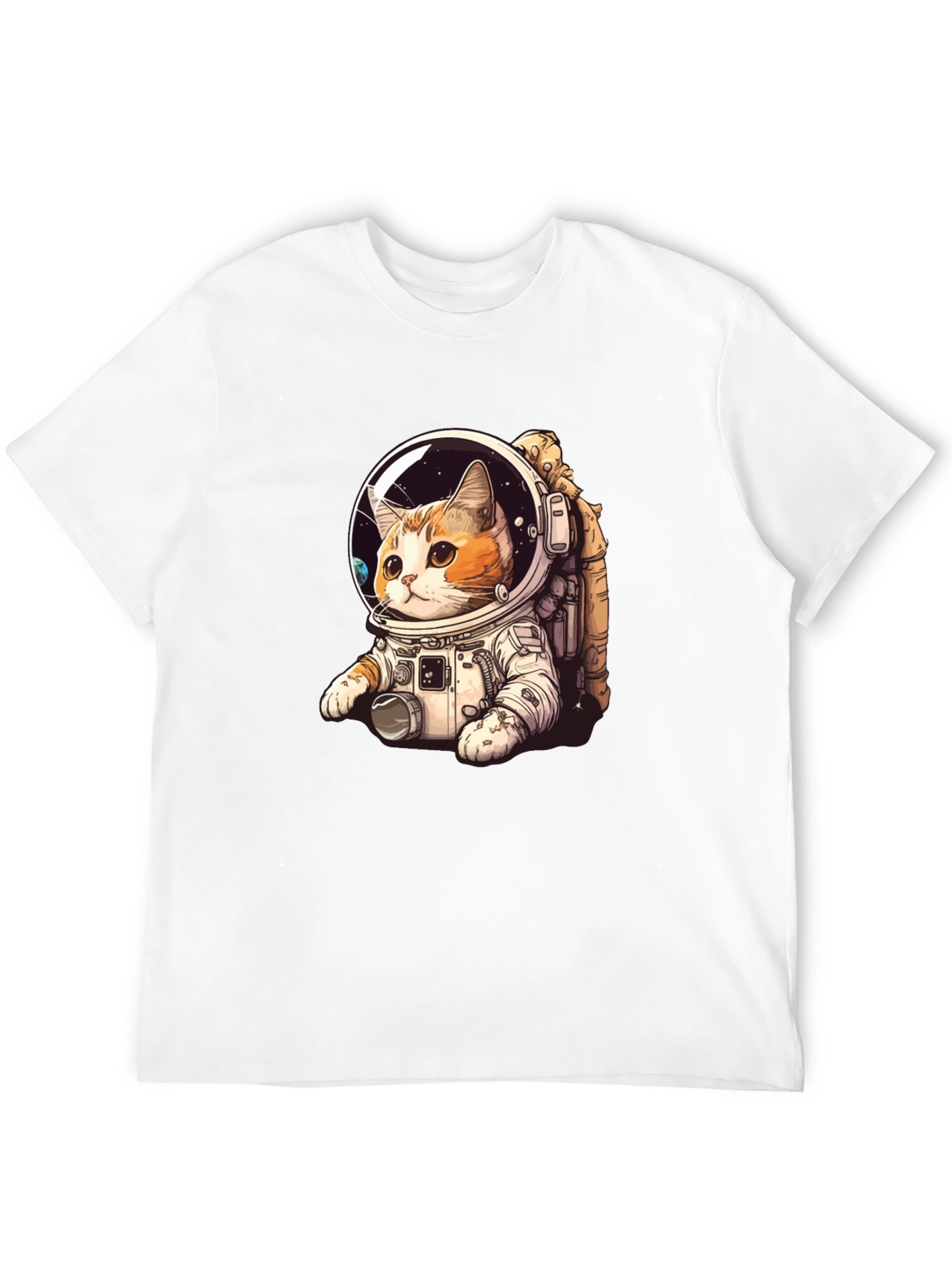 Camiseta Negra con Gato Astronauta