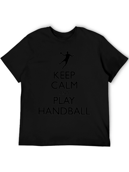Camiseta Negra Keep Calm And Play Handball