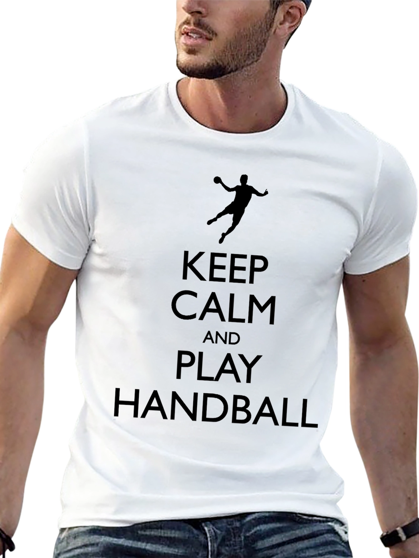 Camiseta Negra Keep Calm And Play Handball