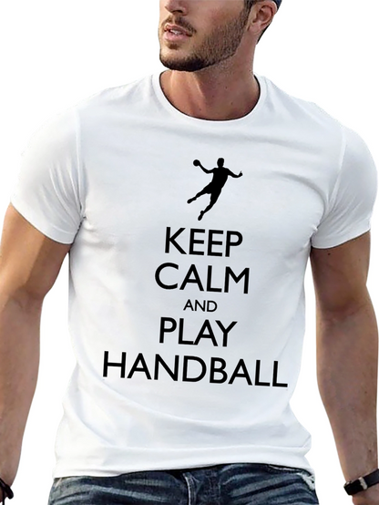 Camiseta Negra Keep Calm And Play Handball