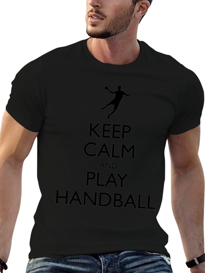 Camiseta Negra Keep Calm And Play Handball