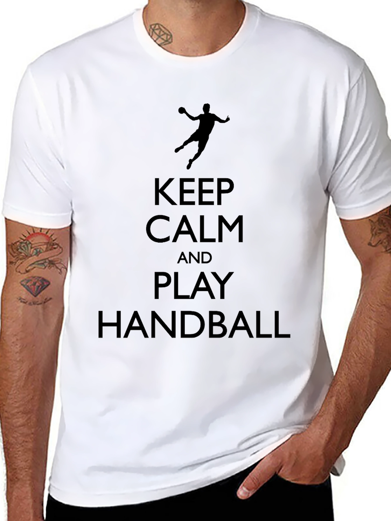 Camiseta Negra Keep Calm And Play Handball