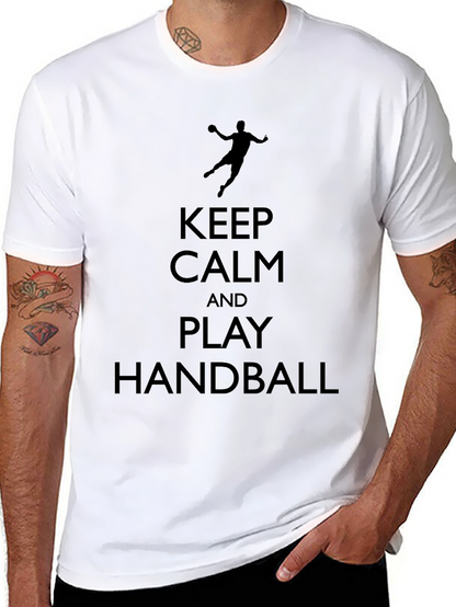 Camiseta Negra Keep Calm And Play Handball