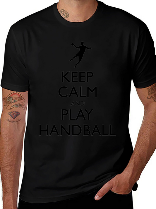 Camiseta Negra Keep Calm And Play Handball