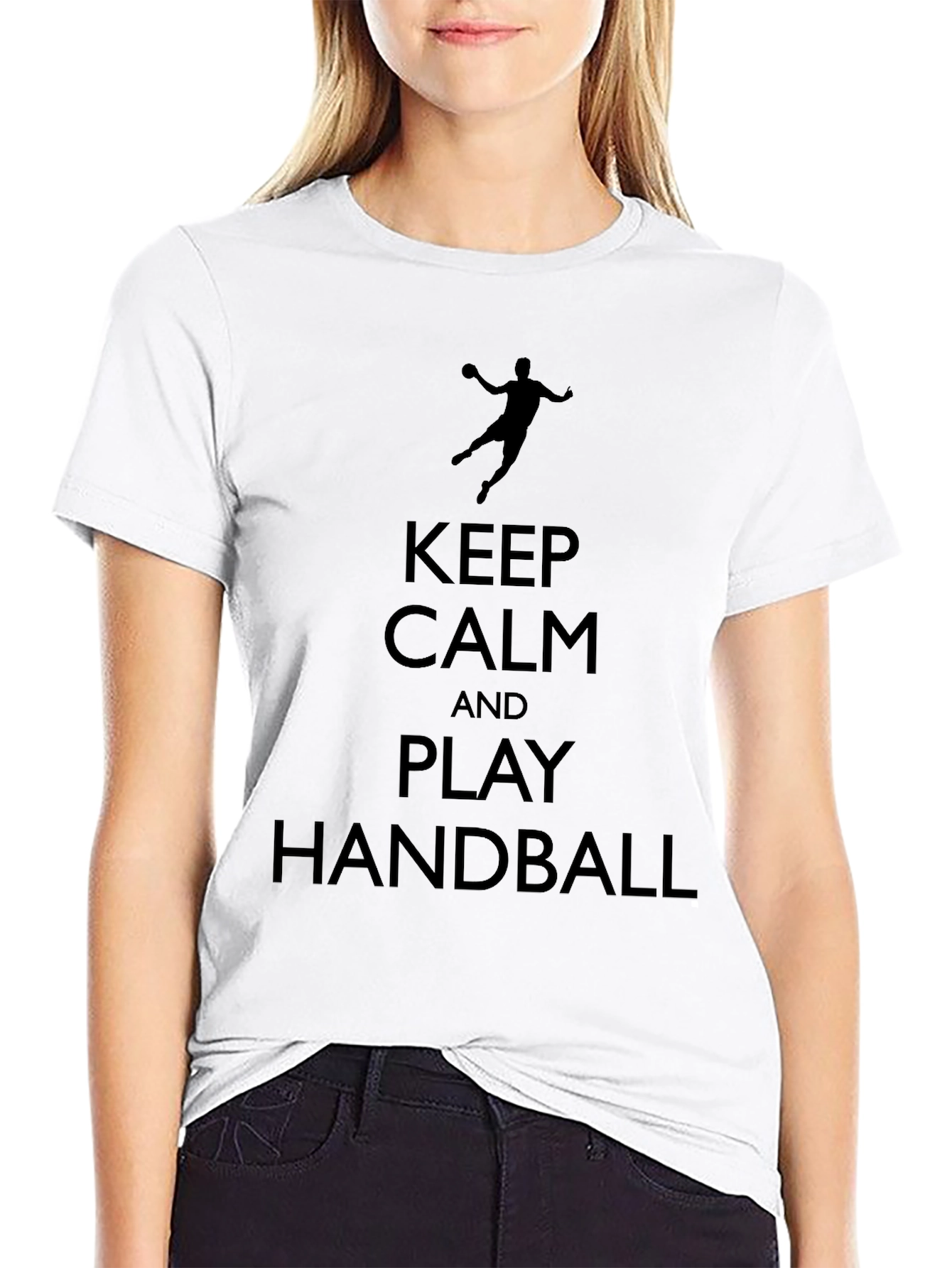 Camiseta Negra Keep Calm And Play Handball