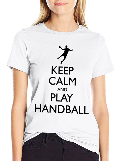 Camiseta Negra Keep Calm And Play Handball