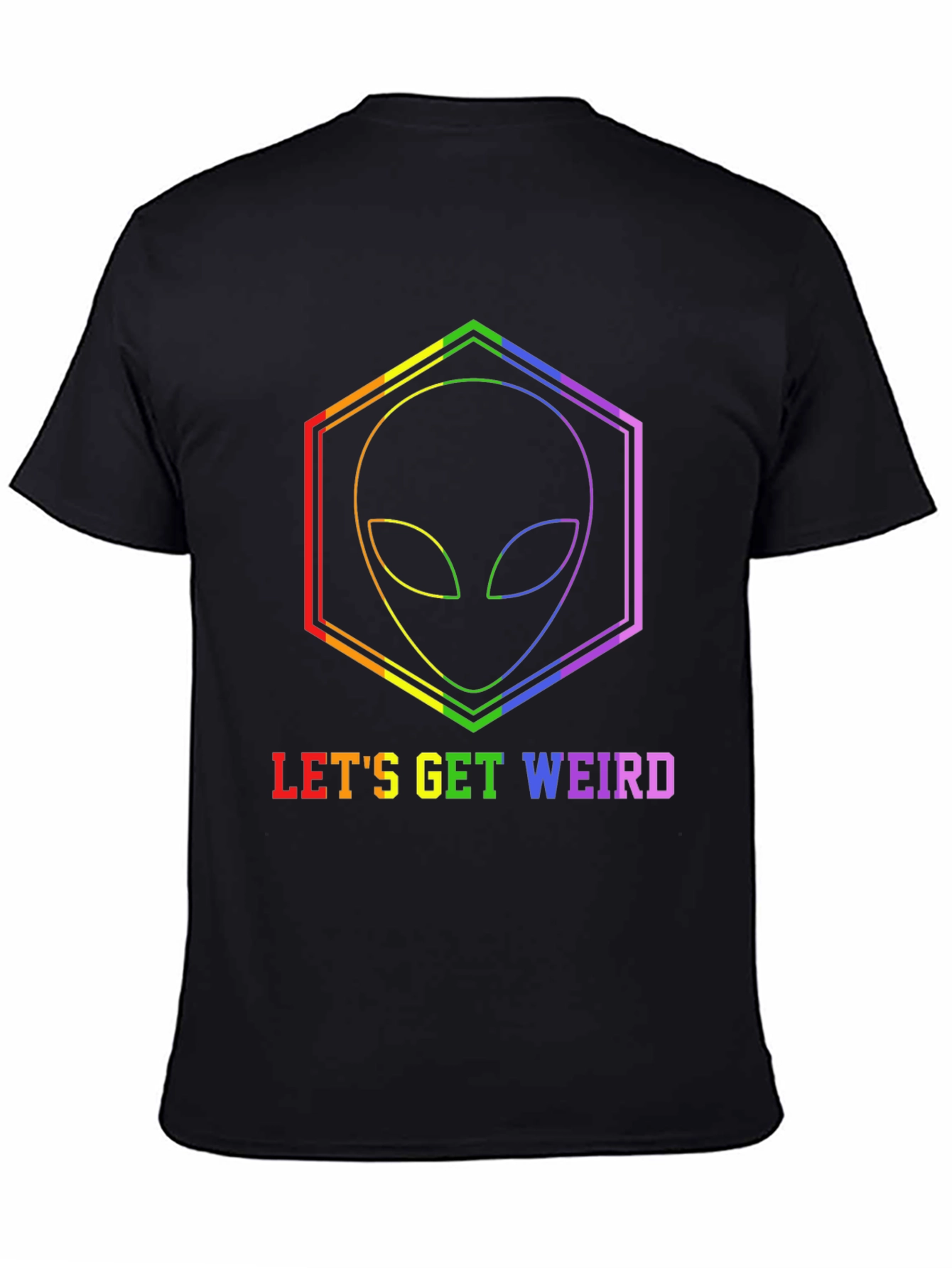 Camiseta Negra Alienígena LGBTQ Lets Get Weird