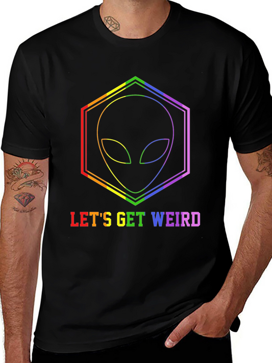 Camiseta Negra Alienígena LGBTQ Lets Get Weird