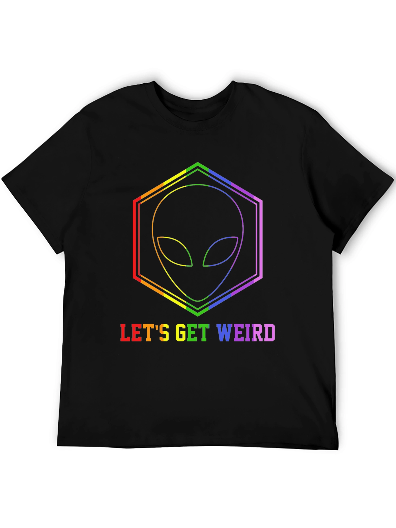 Camiseta Negra Alienígena LGBTQ Lets Get Weird