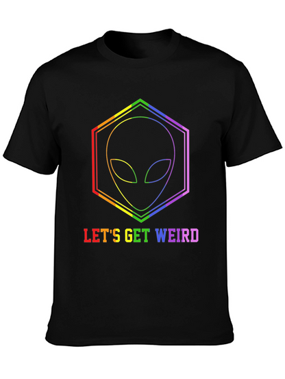 Camiseta Negra Alienígena LGBTQ Lets Get Weird