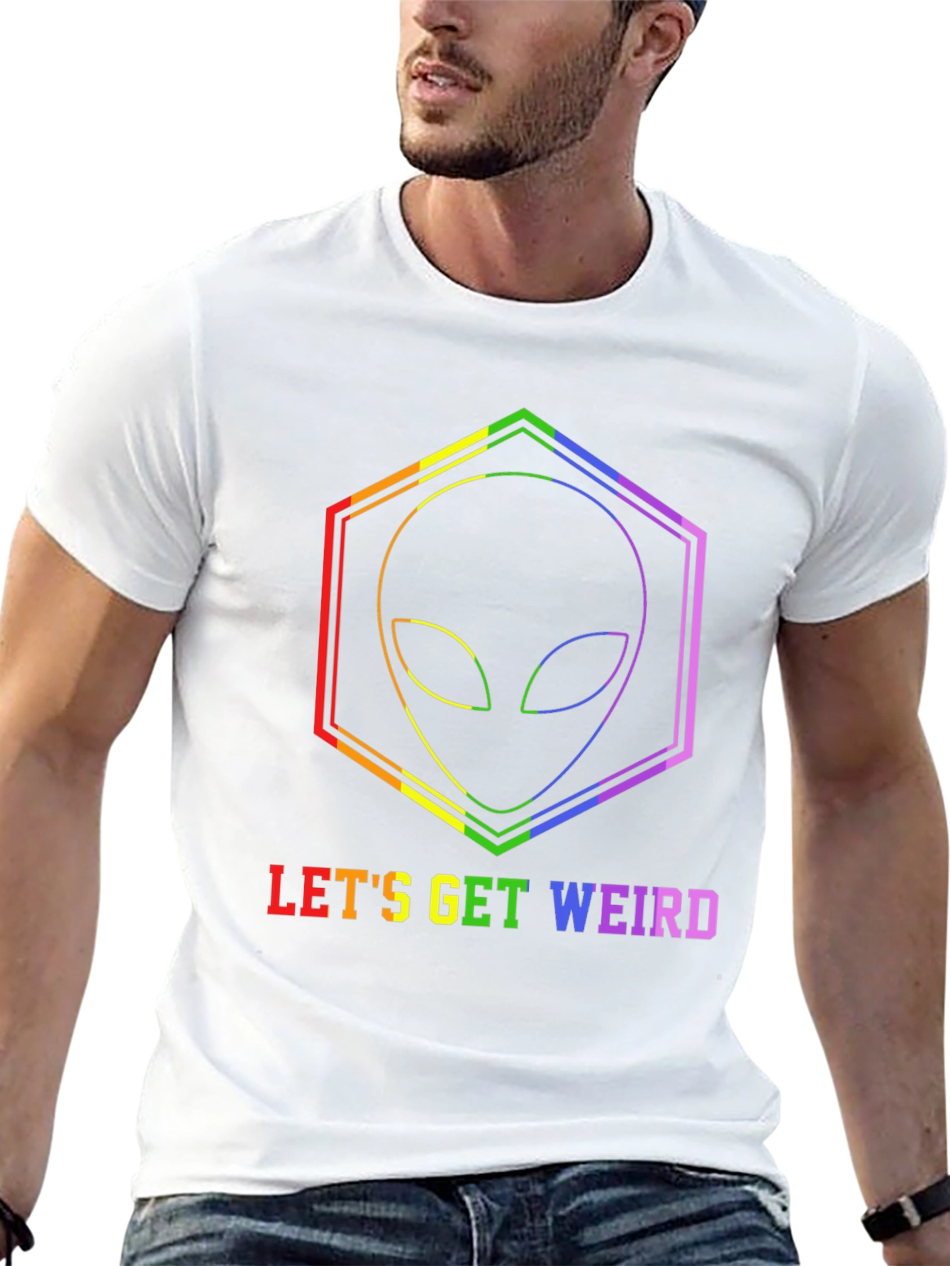 Camiseta Negra Alienígena LGBTQ Lets Get Weird