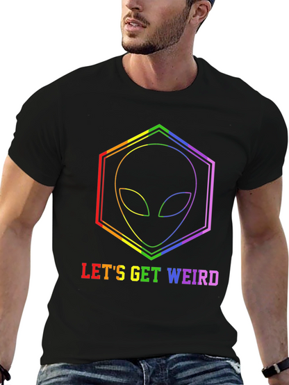 Camiseta Negra Alienígena LGBTQ Lets Get Weird