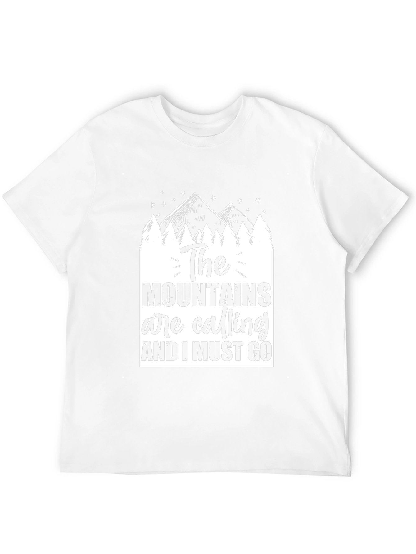 Camiseta Negra The Mountains Are Calling para Aventureros
