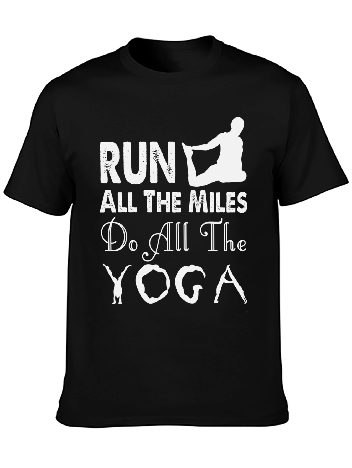 Camiseta Deportiva Negra: Run Yoga ¡Atrévete!