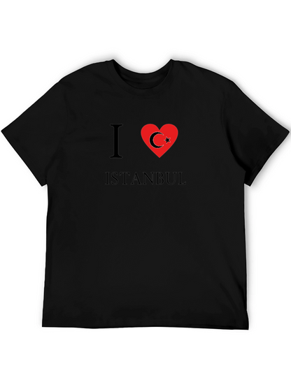 Camiseta Negra I ❤️ Istanbul para Hombre