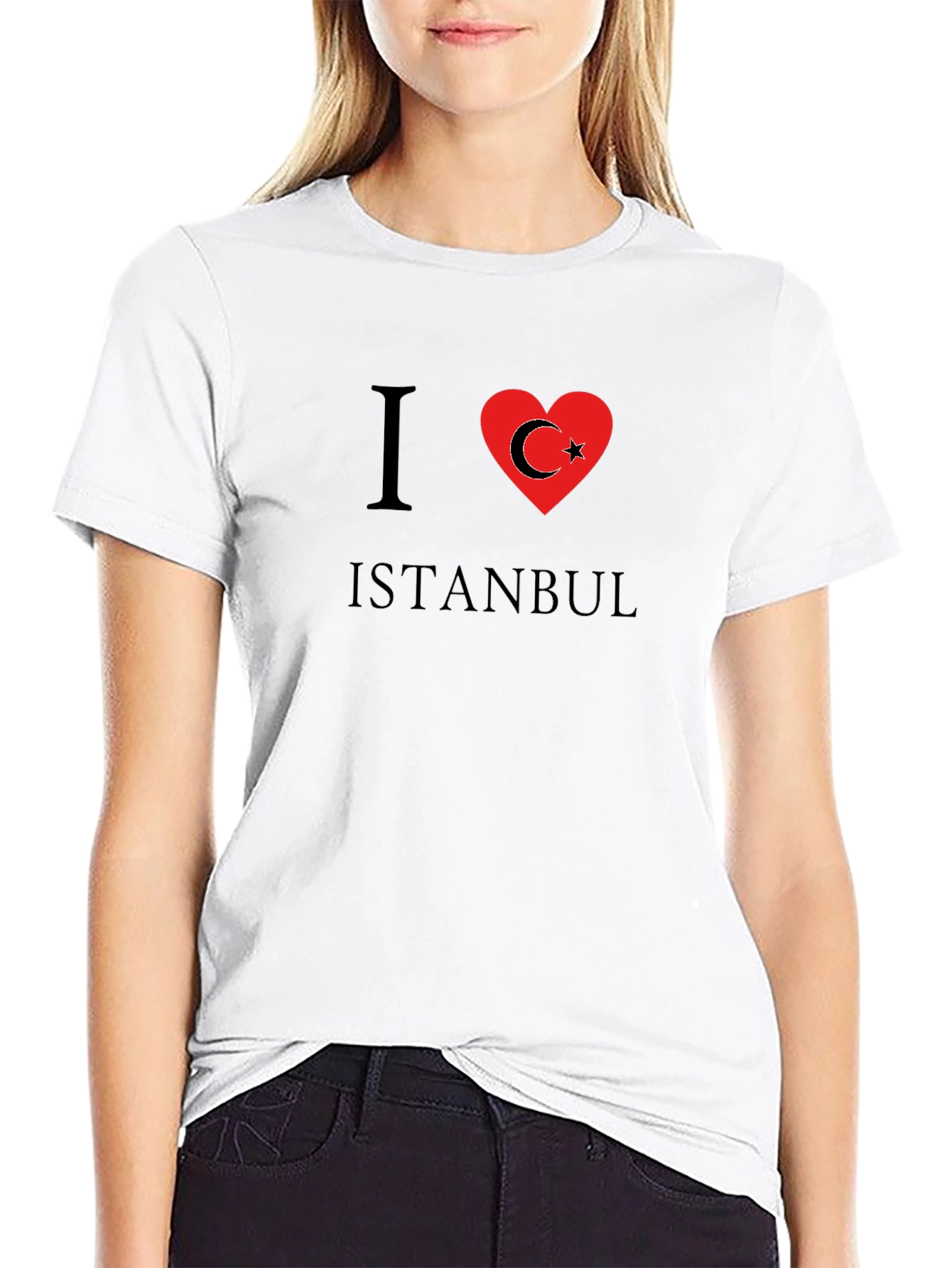 Camiseta Negra I ❤️ Istanbul para Hombre