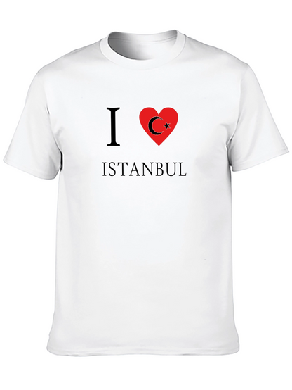 Camiseta Negra I ❤️ Istanbul para Hombre