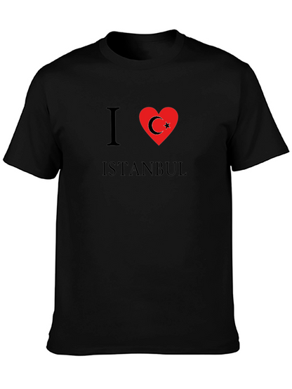 Camiseta Negra I ❤️ Istanbul para Hombre