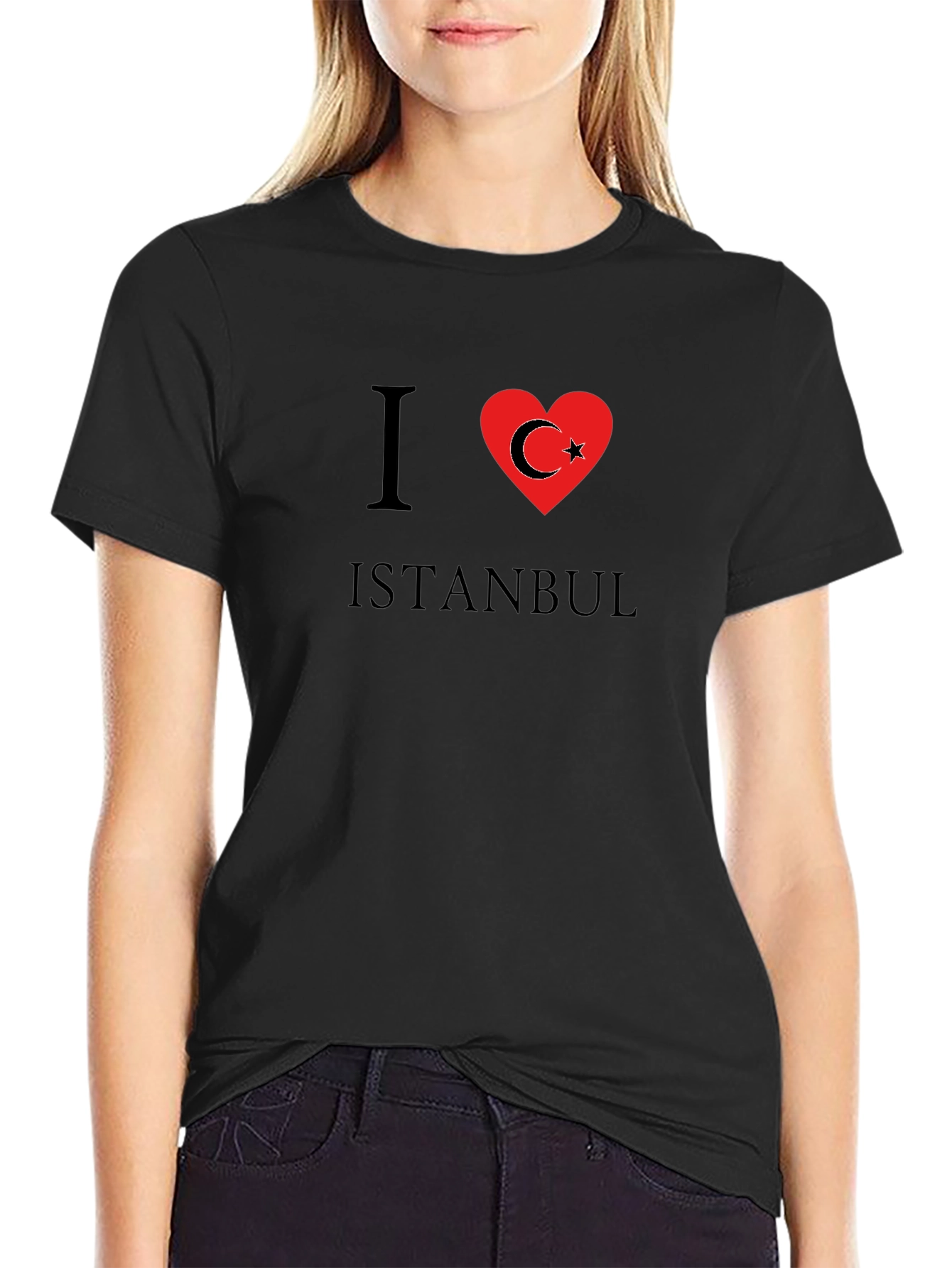 Camiseta Negra I ❤️ Istanbul para Hombre