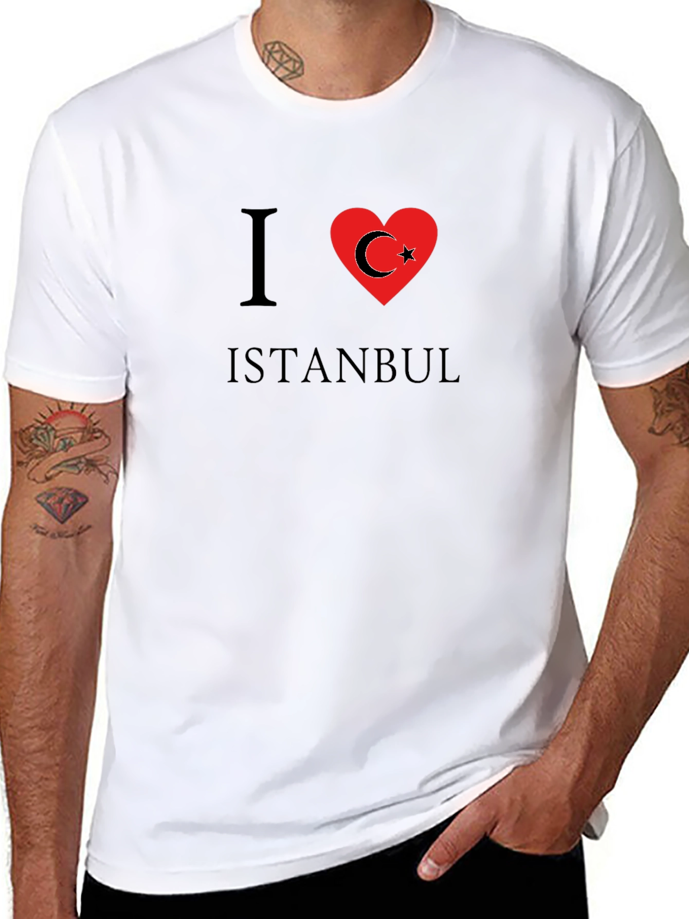 Camiseta Negra I ❤️ Istanbul para Hombre
