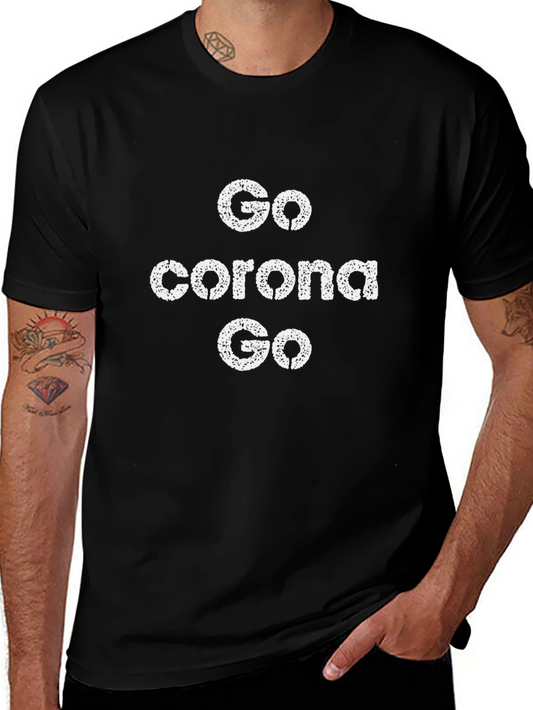 Camiseta Negra Go Corona Go - Humor Pandemia