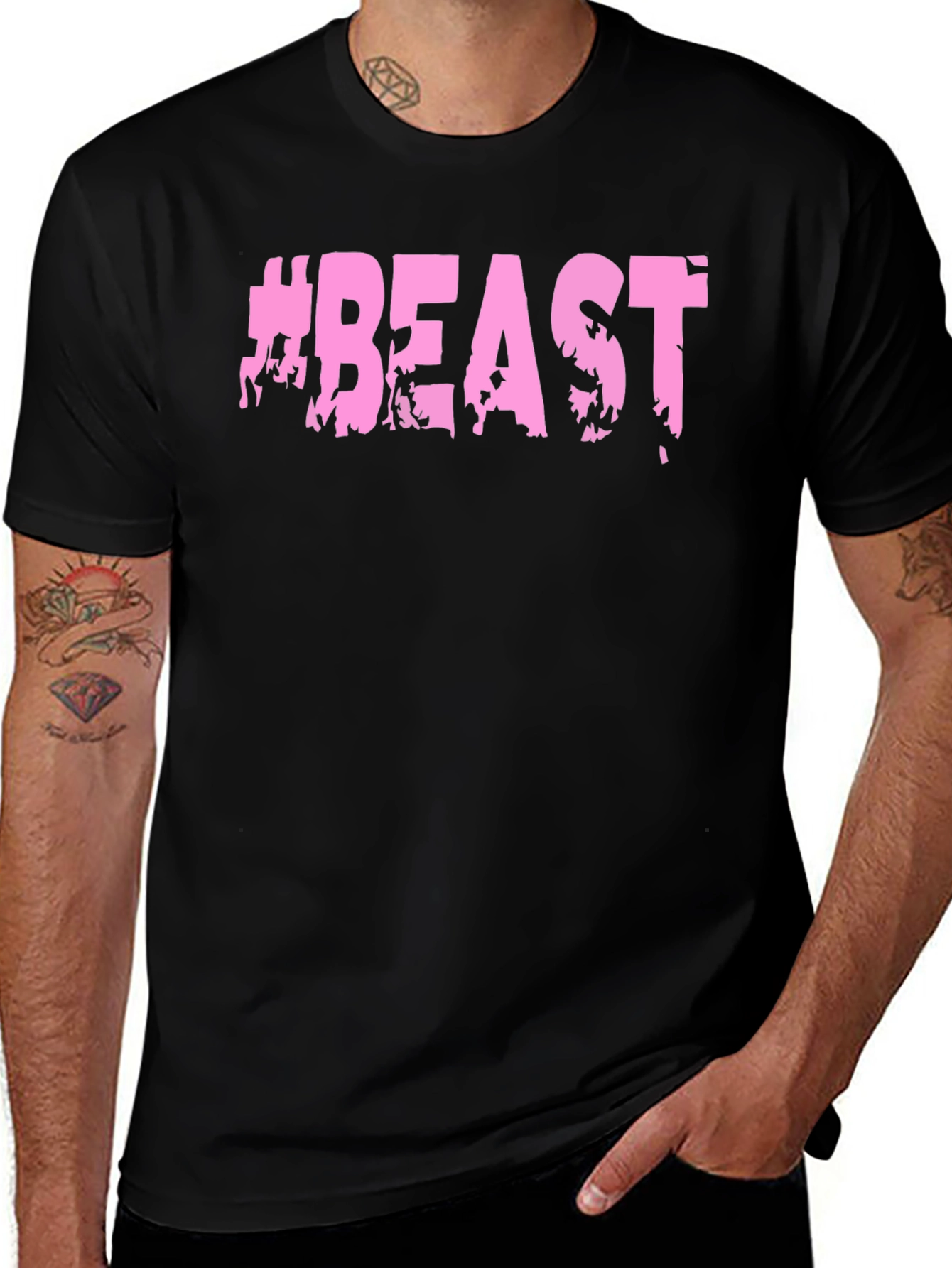 Camiseta Negra #BEAST Hombre - Estilo Casual