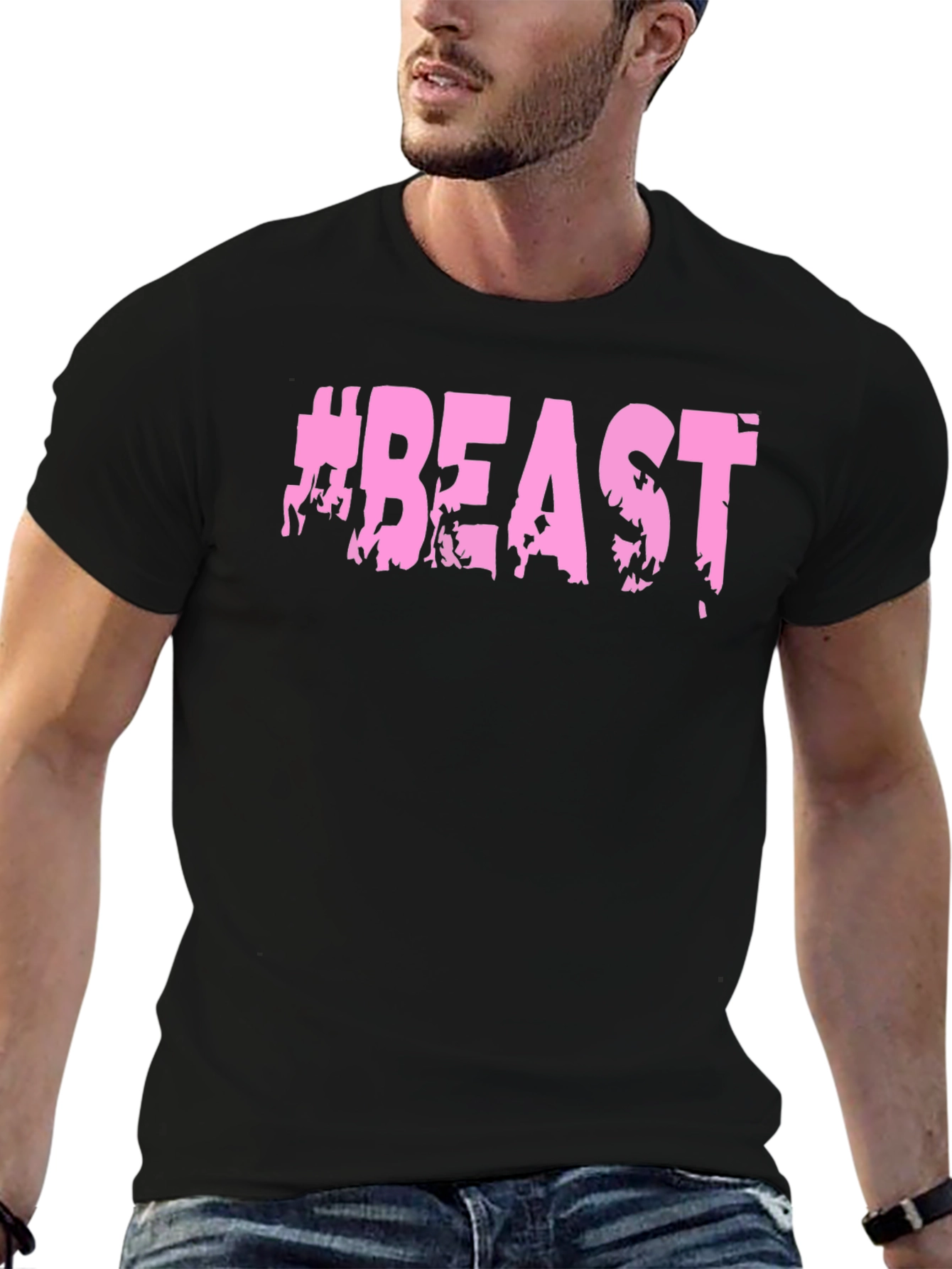 Camiseta Negra #BEAST Hombre - Estilo Casual